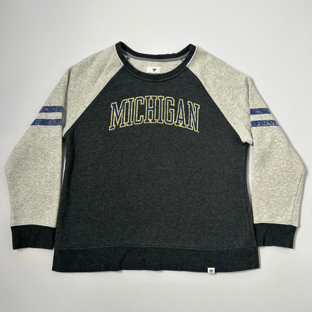 Fanatics Michigan Wolverines Grey Crewneck Sweatshirt Womens XL